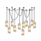 Cascading Chain Cluster Chandelier - 11 Heads ∅ 5.9″ x H 15.7″Black & WhiteBlushlighting