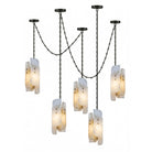 Cascading Chain Cluster Chandelier - 4 Heads ∅ 5.9″ x H 15.7″Black & WhiteBlushlighting