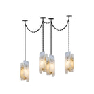 Cascading Chain Cluster Chandelier - 4 Heads ∅ 5.9″ x H 15.7″Black & WhiteBlushlighting