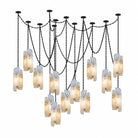Cascading Chain Cluster Chandelier - 13 Heads ∅ 5.9″ x H 15.7″Black & WhiteBlushlighting