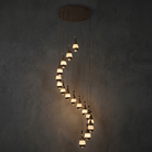Cascata Spiral Alabaster Pendant Chandelier - Blushlighting