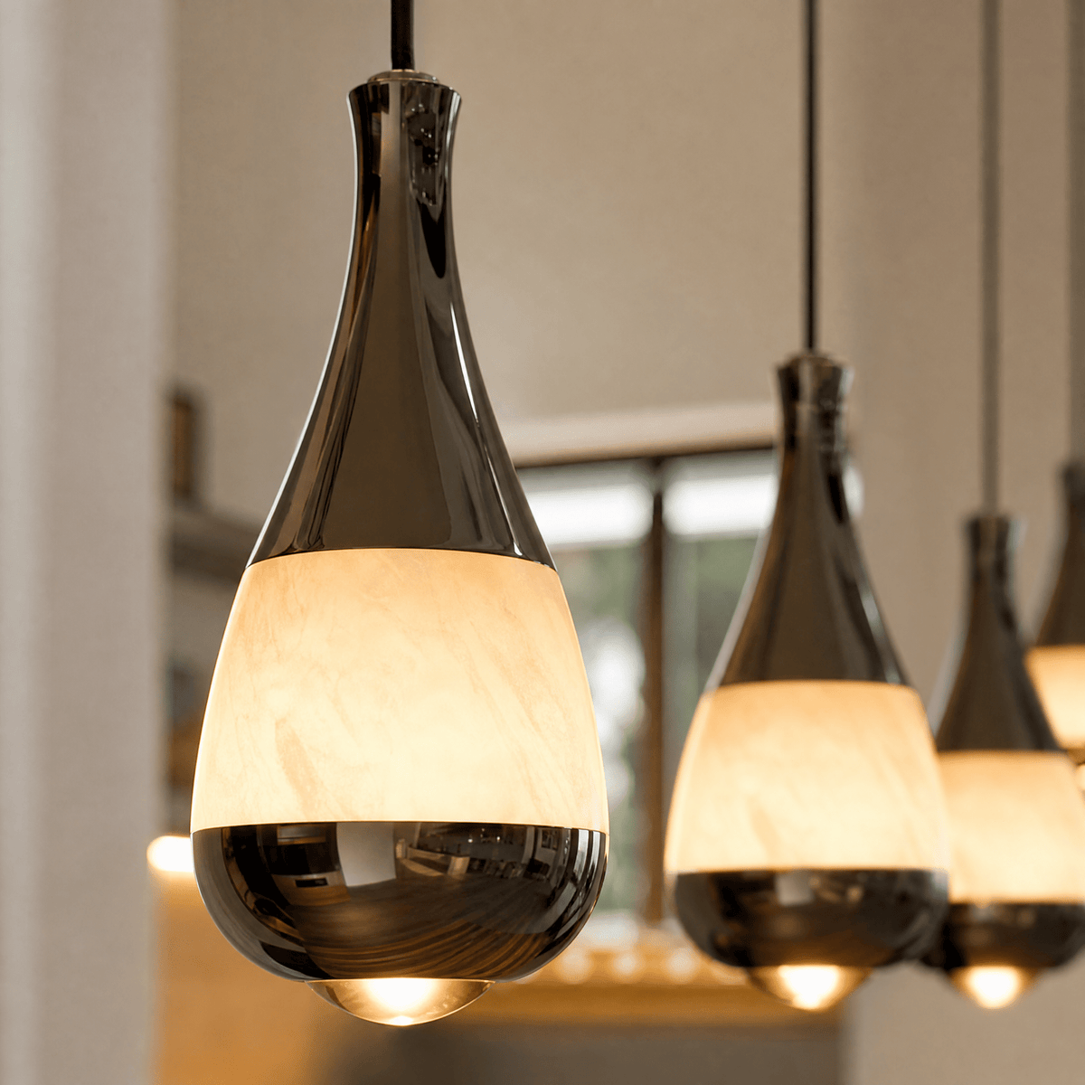 Cascata Spiral Alabaster Pendant Chandelier - Blushlighting