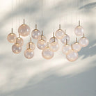 Casens Modern Linear Chandelier - Hand - Blown Glass Globe Pendant Light for Dining Table & Kitchen Island - 65" 19 - LightCrackleBlushlighting