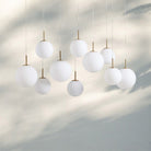 Casens Modern Linear Chandelier - Hand - Blown Glass Globe Pendant Light for Dining Table & Kitchen Island - 55" 10 - LightMatte OpalBlushlighting