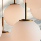 Casens Modern Linear Chandelier - Hand - Blown Glass Globe Pendant Light for Dining Table & Kitchen Island - 55" 10 - LightMatte OpalBlushlighting