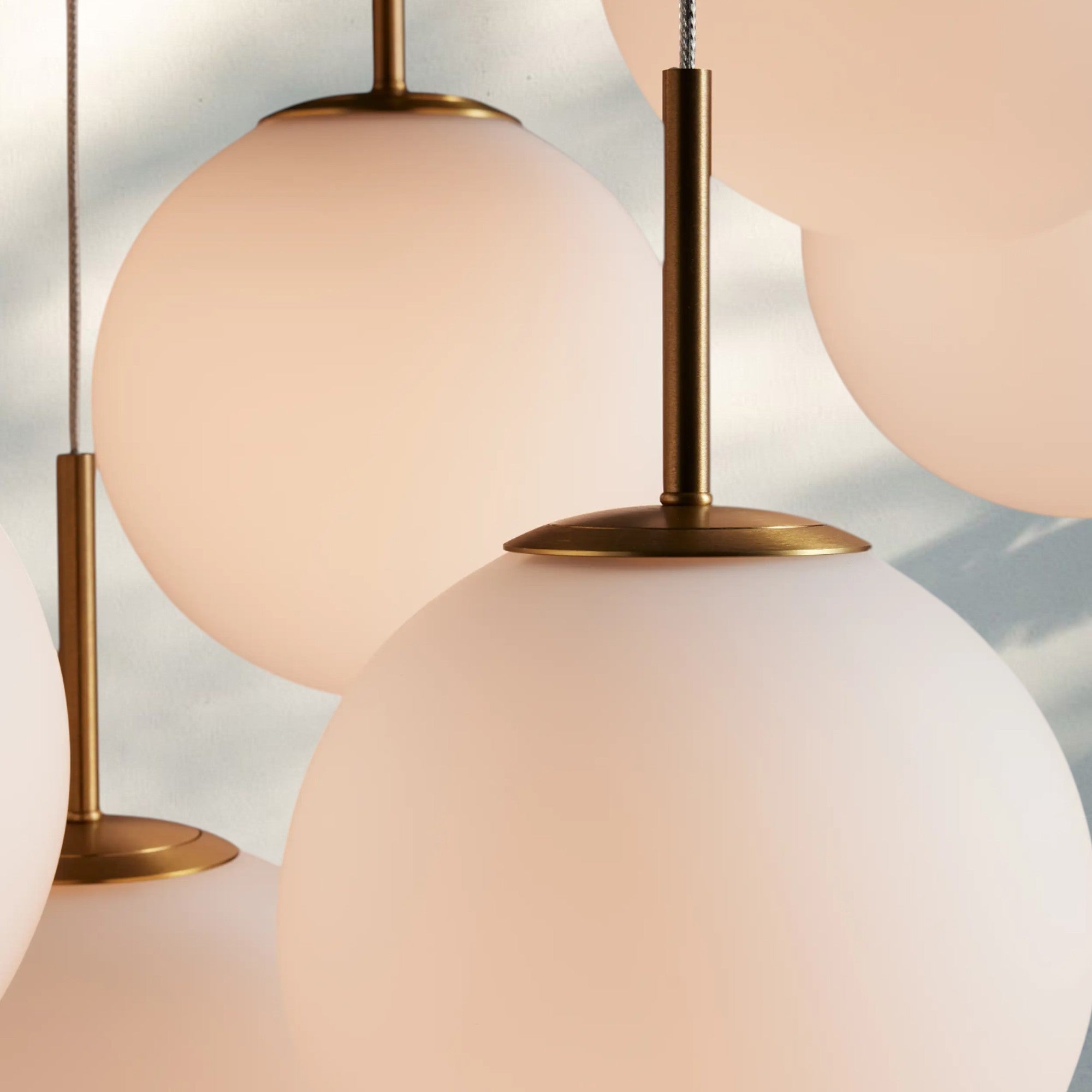 Casens Modern Linear Chandelier - Hand - Blown Glass Globe Pendant Light for Dining Table & Kitchen Island - 55" 10 - LightMatte OpalBlushlighting
