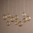 Casens Modern Linear Chandelier - Hand-Blown Glass Globe Pendant Light for Dining Table & Kitchen Island - 55" 10-LightBrown SugarBlushlighting