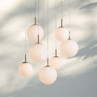Casens Round Chandelier 20''28''34''43''-7-Light 34''-Matte Opal-