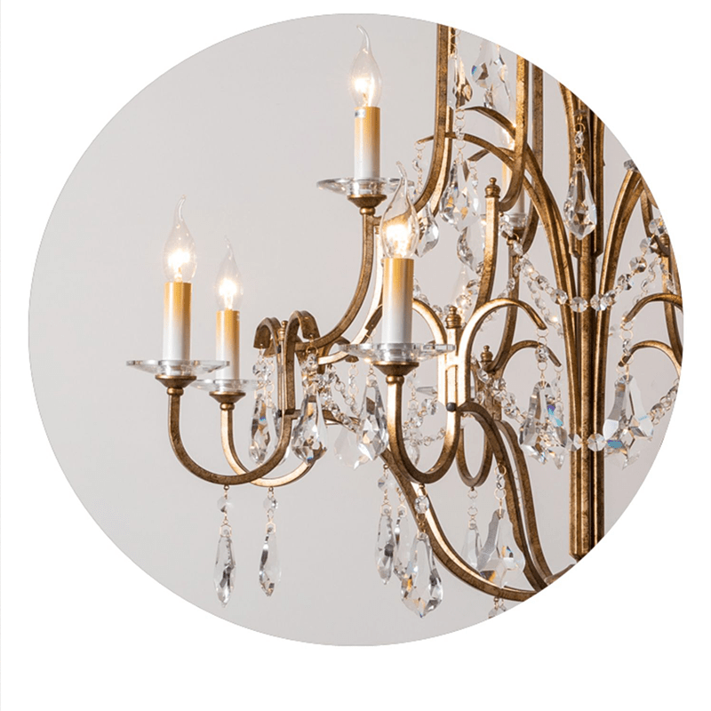 Caspian Vintage Candle Art Brass Chandelier For Living Room-chandeliers for dining room,chandeliers for stairways,chandeliers for foyer,chandeliers for bedrooms,chandeliers for kitchen,chandeliers for living room-Blushlighting-Blushlighting