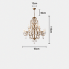 Caspian Vintage Candle Art Brass Chandelier For Living Room-chandeliers for dining room,chandeliers for stairways,chandeliers for foyer,chandeliers for bedrooms,chandeliers for kitchen,chandeliers for living room-Blushlighting-Blushlighting