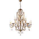 Caspian Vintage Candle Art Brass Chandelier For Living Room-chandeliers for dining room,chandeliers for stairways,chandeliers for foyer,chandeliers for bedrooms,chandeliers for kitchen,chandeliers for living room-Blushlighting-Blushlighting