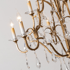 Caspian Vintage Candle Art Brass Chandelier For Living Room-chandeliers for dining room,chandeliers for stairways,chandeliers for foyer,chandeliers for bedrooms,chandeliers for kitchen,chandeliers for living room-Blushlighting-Blushlighting