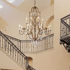 Caspian Vintage Candle Art Brass Chandelier For Living Room-chandeliers for dining room,chandeliers for stairways,chandeliers for foyer,chandeliers for bedrooms,chandeliers for kitchen,chandeliers for living room-Blushlighting-Blushlighting