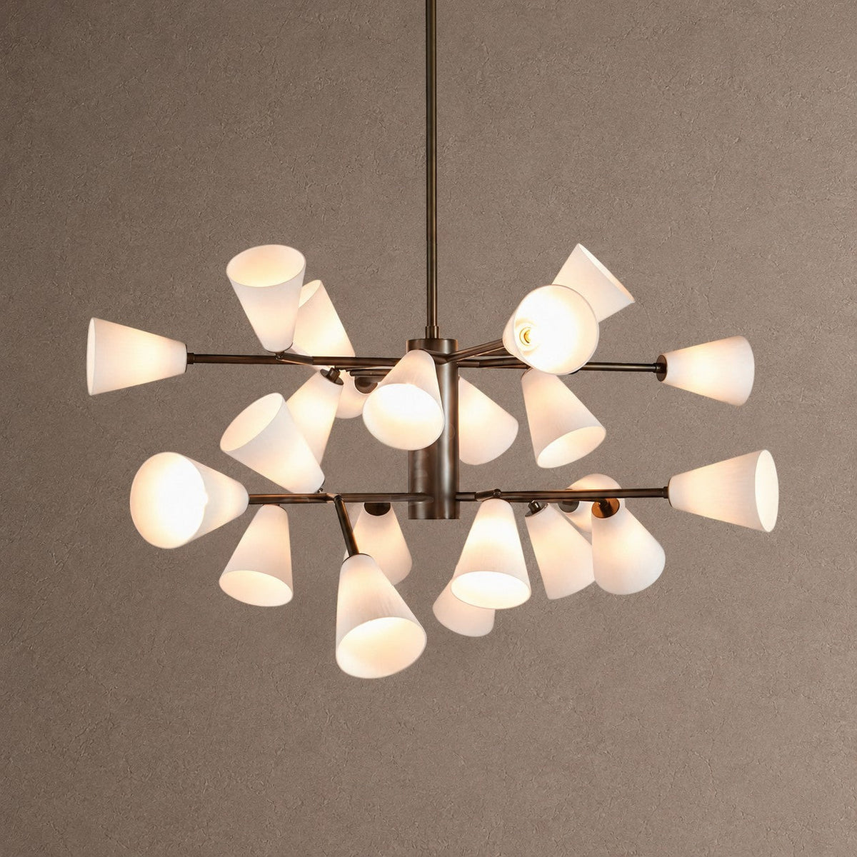 Cassius Linear Chandelier - ∅ 45.2″ x H 22.8″Bronze & WhiteBlushlighting