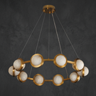 Alabaster Ring Chandelier in a dining room