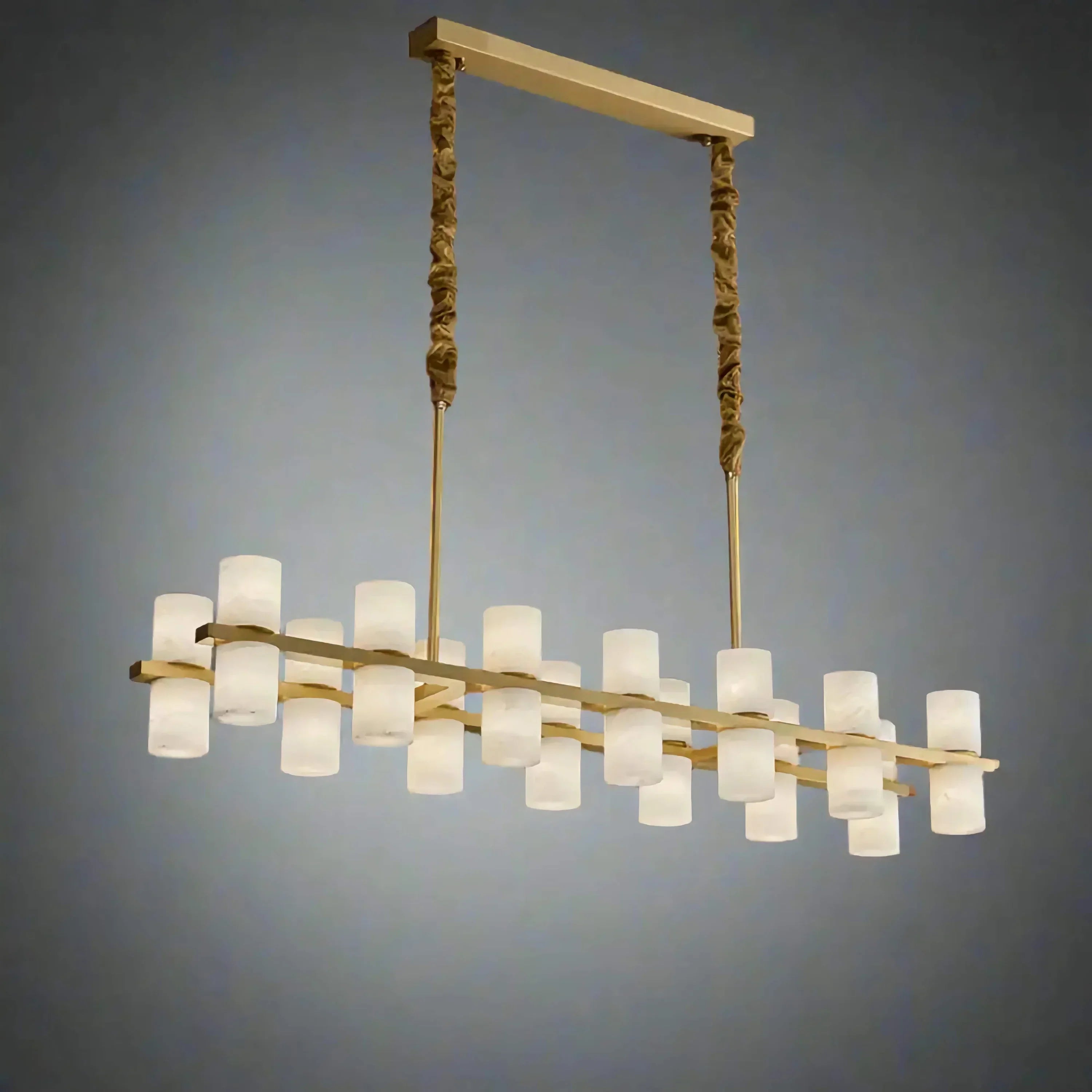 CAURIS ALABASTER LINEAR CHANDELIER 33.5" 39.4" 47.2"L-Chandeliers-Blushlighting-85 cm / 33.5"-Blushlighting