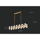 CAURIS ALABASTER LINEAR CHANDELIER 33.5" 39.4" 47.2"L-Chandeliers-Blushlighting-Blushlighting