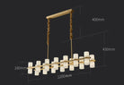 CAURIS ALABASTER LINEAR CHANDELIER 33.5" 39.4" 47.2"L-Chandeliers-Blushlighting-Blushlighting