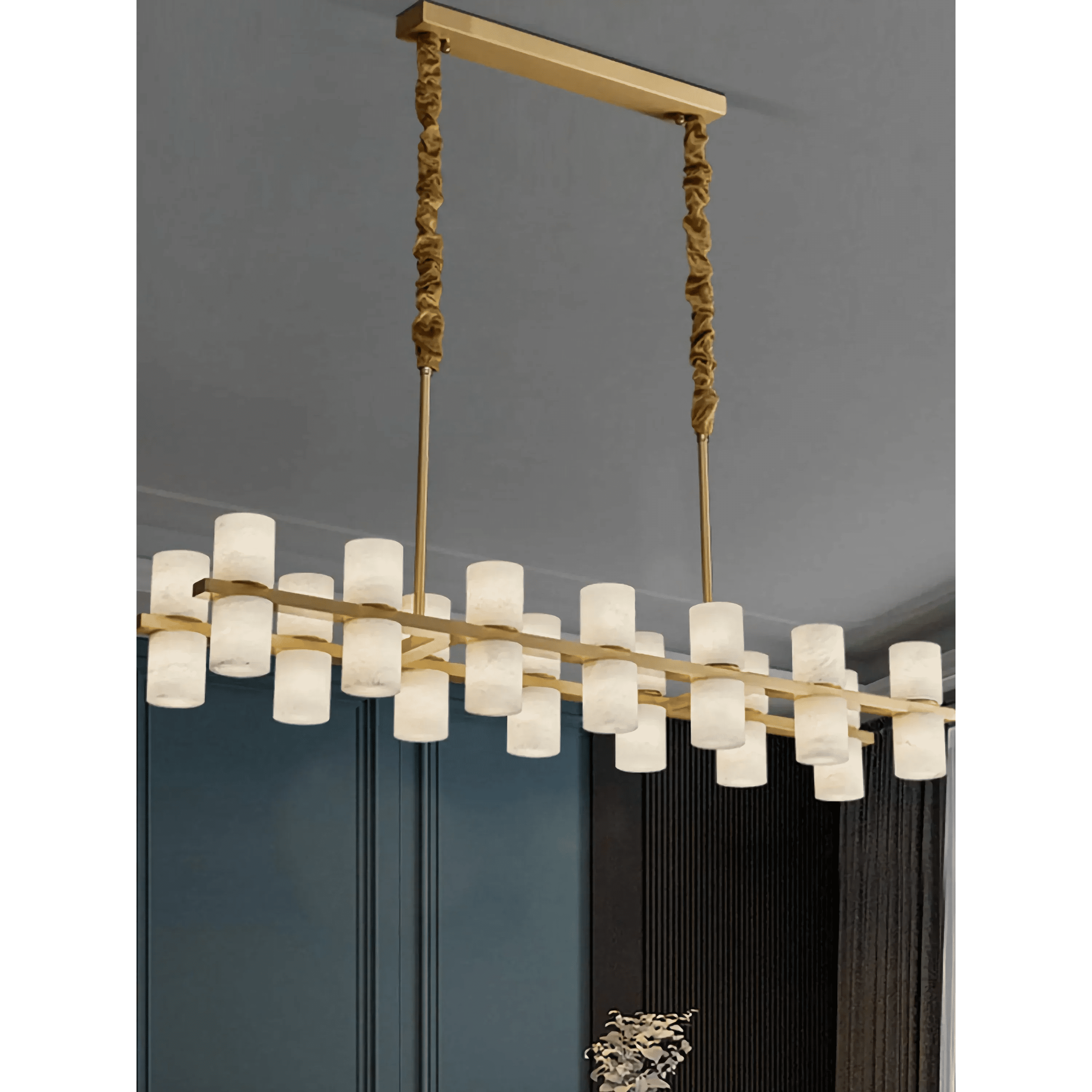 CAURIS ALABASTER LINEAR CHANDELIER 33.5" 39.4" 47.2"L - 120 cm / 47.2"Blushlighting
