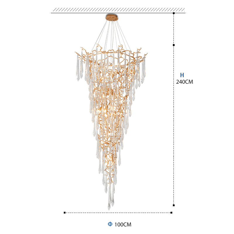 Cecily Crystal Branch Chandelier H 94.49" - Blushlighting