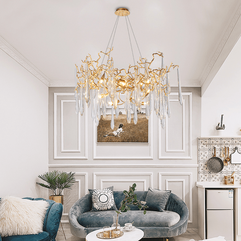 Cecily Modern Crystal Branch Chandelier - 23.62“ diamBlushlighting