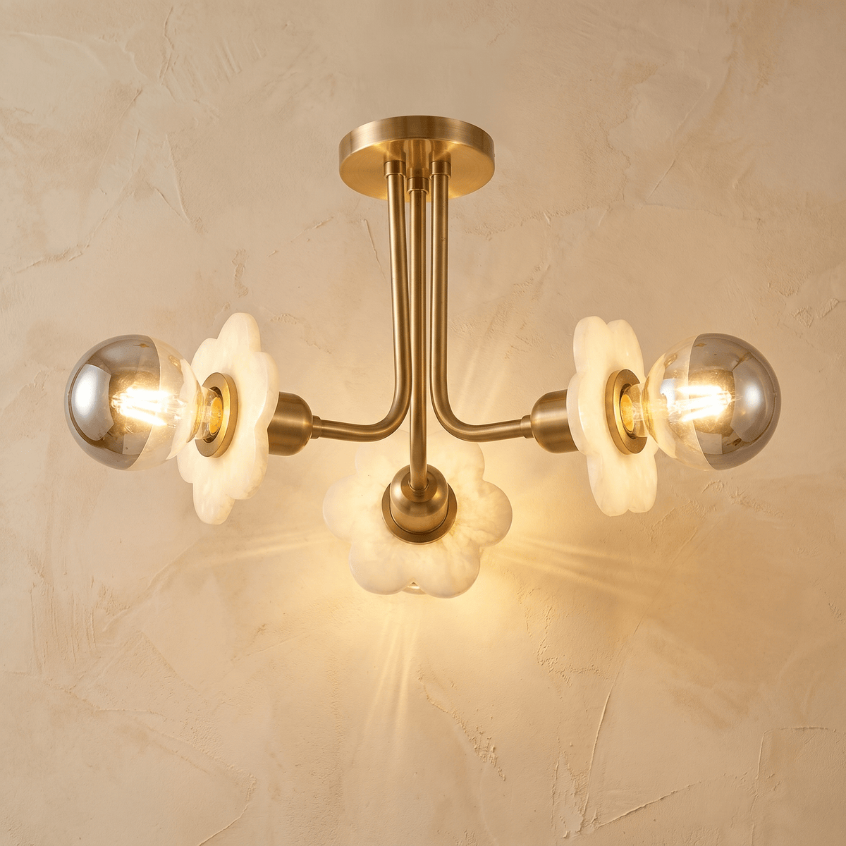 Ceiling 3-orb Alabaster - Blushlighting