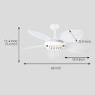Ceiling Fan Palm Leaf Ceiling Fan 6 Speeds Reversible Ceiling Fans with Lights 48" - Blushlighting