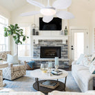 Ceiling Fan Palm Leaf Ceiling Fan 6 Speeds Reversible Ceiling Fans with Lights 48" - Blushlighting