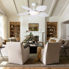 Ceiling Fan Palm Leaf Ceiling Fan 6 Speeds Reversible Ceiling Fans with Lights 48" - Blushlighting