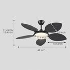 Ceiling Fan Palm Leaf Ceiling Fan 6 Speeds Reversible Ceiling Fans with Lights 48" - Blushlighting