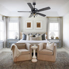 Ceiling Fans with Light and Remote Waterproof Wet Rated Ceiling Fan, 6 Speeds Modern Black Fan Lights 52" - Blushlighting