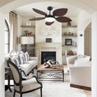 Ceiling Fans with Lights Palm Leaf Ceiling Fan for Patios Porch 6 Speeds, Reversible 52" - Blushlighting