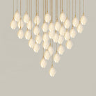 Celeste Flora Pendant Light - 18 heads Round Canopy ∅ 19.7″Small ∅ 4.7″ x H 7.9″Chrome & WhiteBlushlighting