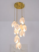 Celeste Flora Pendant Light - 1 head Round Canopy ∅ 4.7″Small ∅ 4.7″ x H 7.9″Brass & WhiteBlushlighting