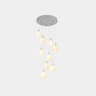 Celeste Flora Pendant Light - 9 heads Round Canopy ∅ 15.7″Small ∅ 4.7″ x H 7.9″Chrome & WhiteBlushlighting