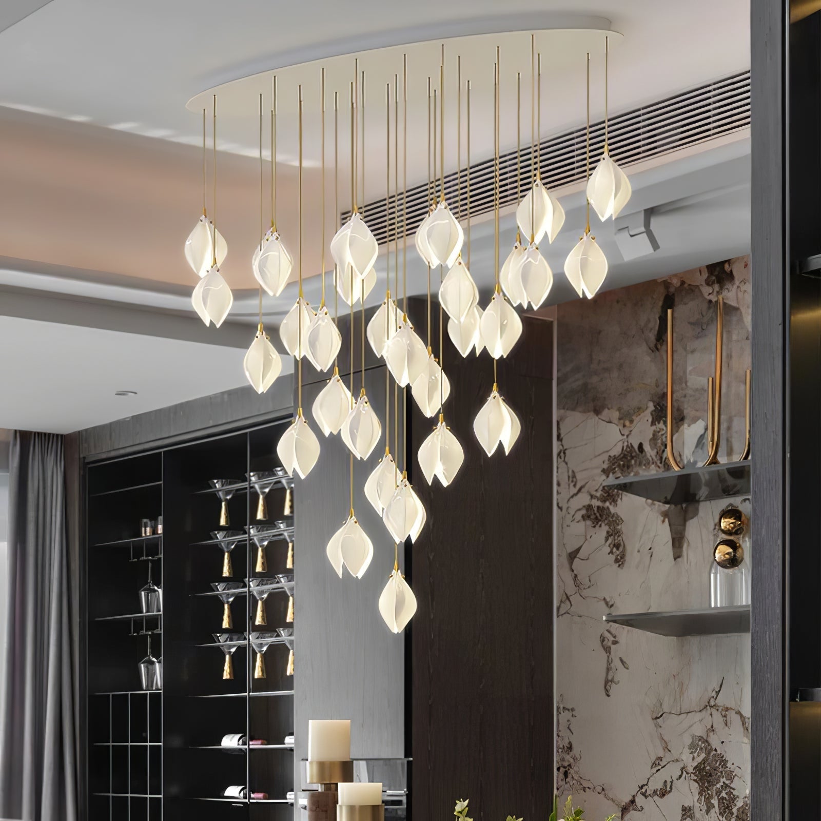 Celeste Flora Pendant Light - 1 head Round Canopy ∅ 4.7″Small ∅ 4.7″ x H 7.9″Brass & WhiteBlushlighting