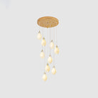 Celeste Flora Pendant Light - 9 heads Round Canopy ∅ 15.7″Small ∅ 4.7″ x H 7.9″Brass & WhiteBlushlighting
