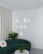 Celeste Flora Pendant Light - 1 head Round Canopy ∅ 4.7″Small ∅ 4.7″ x H 7.9″Brass & WhiteBlushlighting
