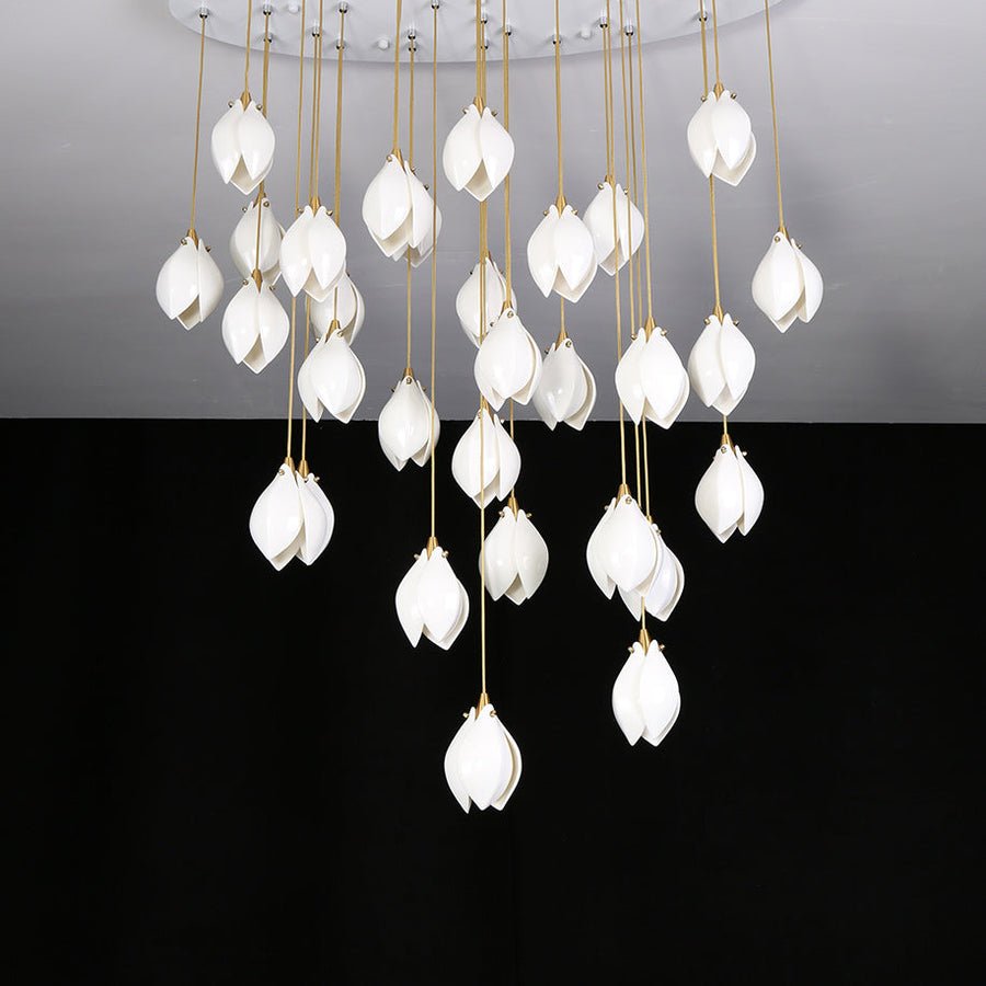 Celeste Flora Pendant Light - 1 head Round Canopy ∅ 4.7″Small ∅ 4.7″ x H 7.9″Brass & WhiteBlushlighting