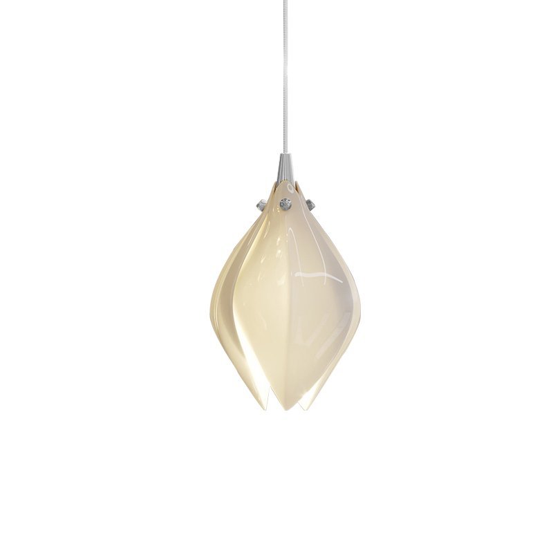 Celeste Flora Pendant Light - 1 head Round Canopy ∅ 4.7″Small ∅ 4.7″ x H 7.9″Chrome & WhiteBlushlighting
