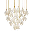 Celeste Flora Pendant Light - 9 heads Round Canopy ∅ 15.7″Small ∅ 4.7″ x H 7.9″Chrome & WhiteBlushlighting