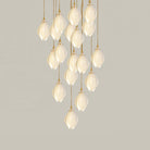 Celeste Flora Pendant Light - 18 heads Round Canopy ∅ 19.7″Small ∅ 4.7″ x H 7.9″Chrome & WhiteBlushlighting