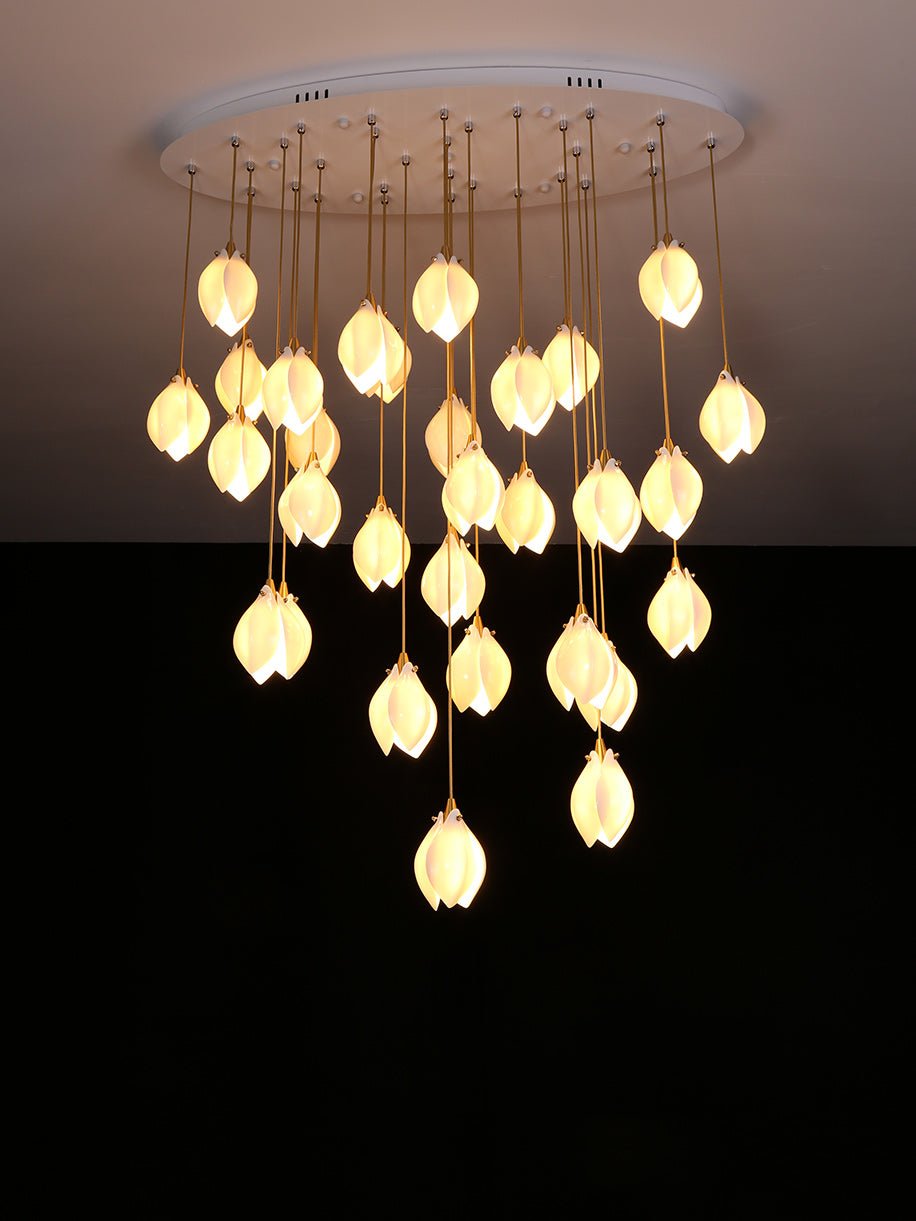 Celeste Flora Pendant Light - 1 head Round Canopy ∅ 4.7″Small ∅ 4.7″ x H 7.9″Brass & WhiteBlushlighting