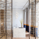 Celeste Flora Pendant Light - 1 head Round Canopy ∅ 4.7″Small ∅ 4.7″ x H 7.9″Brass & WhiteBlushlighting
