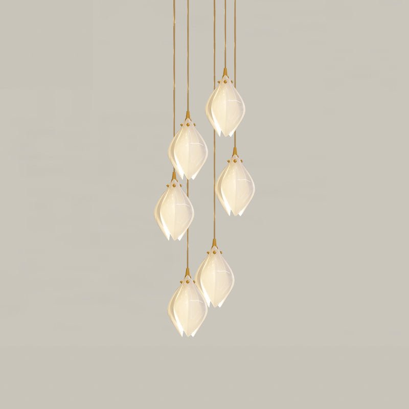 Celeste Flora Pendant Light - 35 heads Round Canopy ∅ 30″Small ∅ 4.7″ x H 7.9″Brass & WhiteBlushlighting