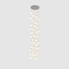 Celeste Flora Pendant Light - 18 heads Round Canopy ∅ 19.7″Small ∅ 4.7″ x H 7.9″Chrome & WhiteBlushlighting