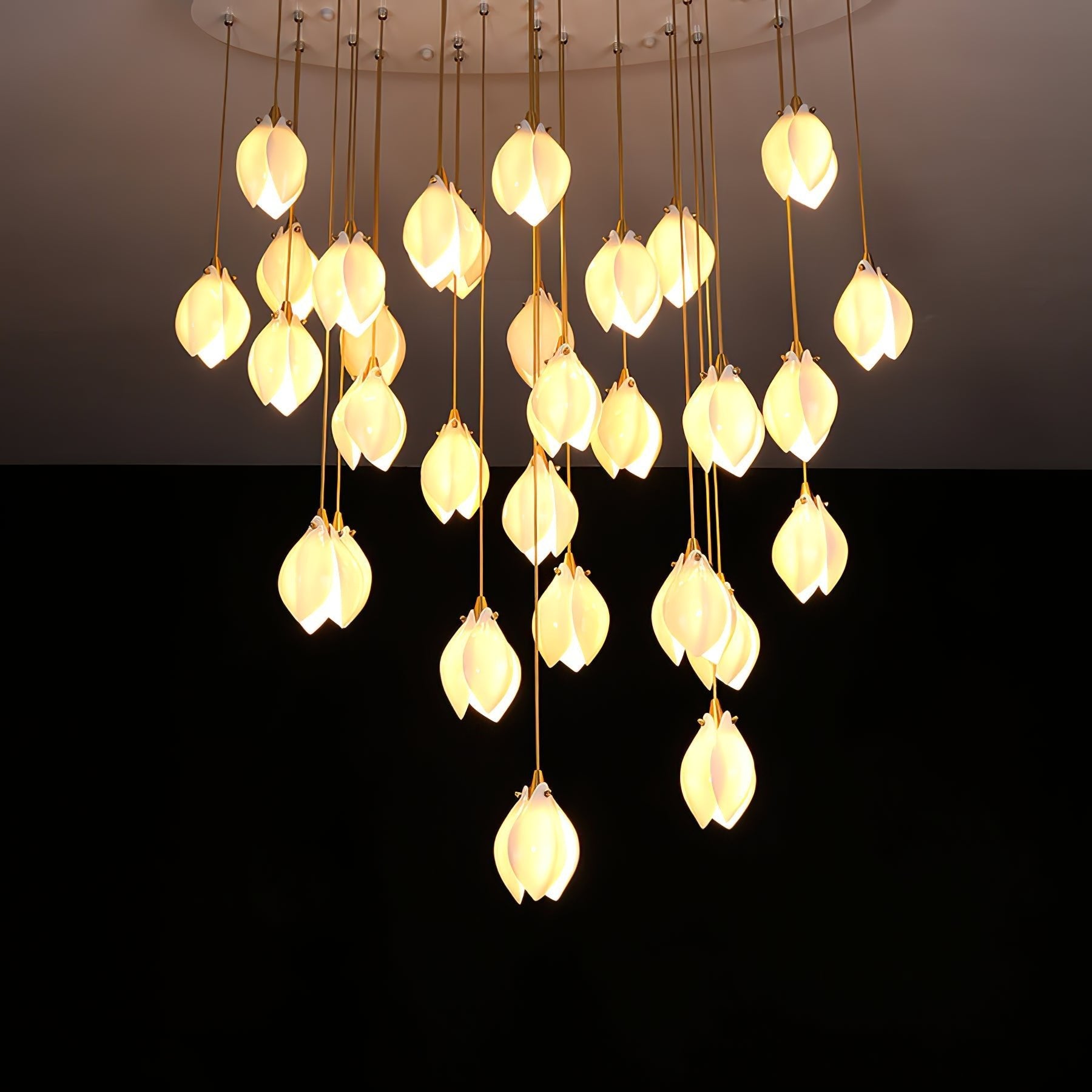 Celeste Flora Pendant Light - 1 head Round Canopy ∅ 4.7″Small ∅ 4.7″ x H 7.9″Brass & WhiteBlushlighting