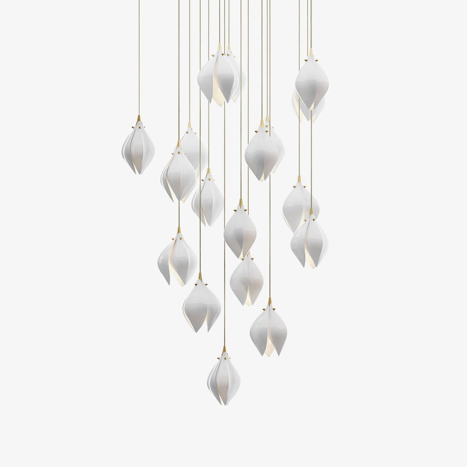 Celeste Flora Pendant Light - 1 head Round Canopy ∅ 4.7″Small ∅ 4.7″ x H 7.9″Brass & WhiteBlushlighting