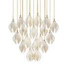 Celeste Flora Pendant Light - 18 heads Round Canopy ∅ 19.7″Small ∅ 4.7″ x H 7.9″Chrome & WhiteBlushlighting