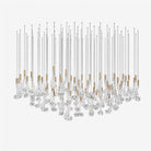 Celestia LED Glass Rain Chandelier - L 47.2″ × W 13.8″ × H 39.4″Gold & ClearWarm LightBlushlighting